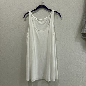 Eileen Fisher Linen Tank Top White Sleeveless Relaxed Fit Women M